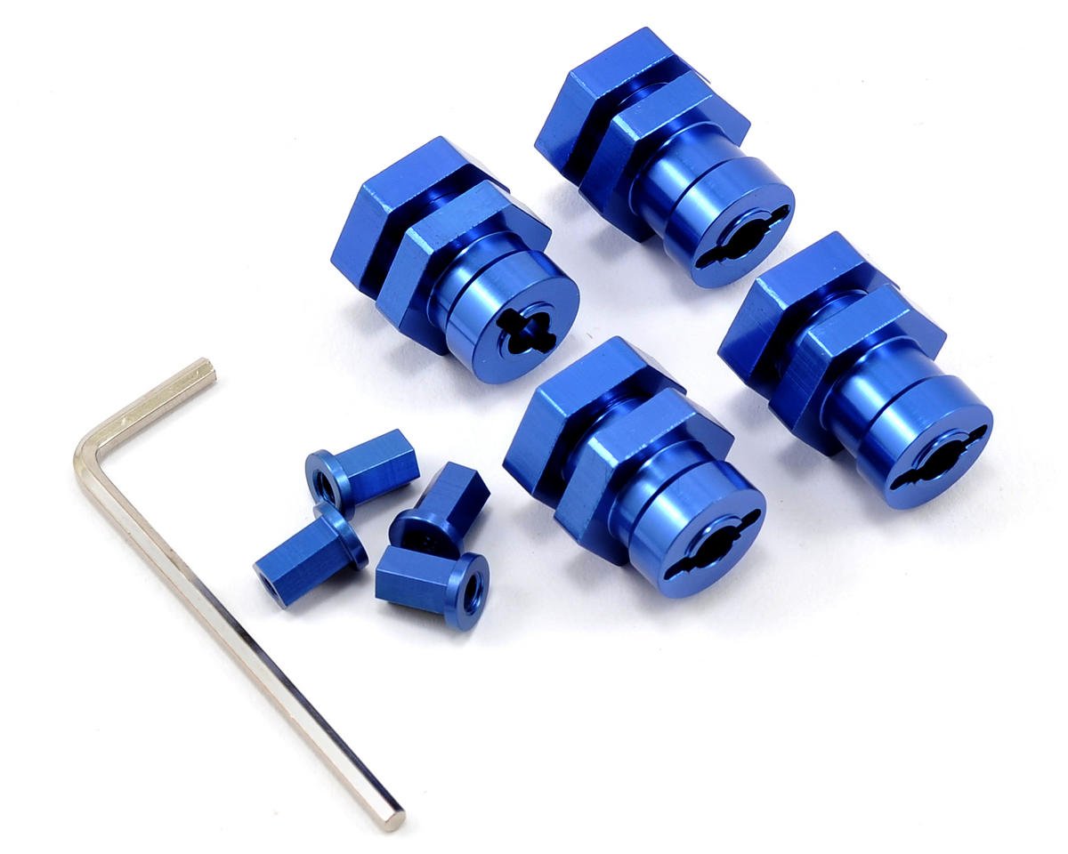 Aluminum Hex Conversion Kit 17mm Blue for Bandit/Rustler/Slash/Stampede (4) (STRST365417B)