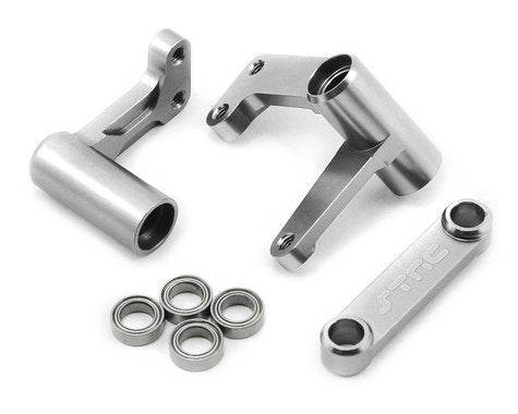 Aluminum Steering Bellcrank with Bearings Silver for Bandit/Rustler/Slash (STRST3743XS)