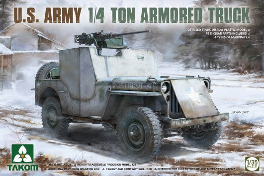 1/35 US Army 1/4-Ton Armored Truck Plastic Model Kit (TAO2131)