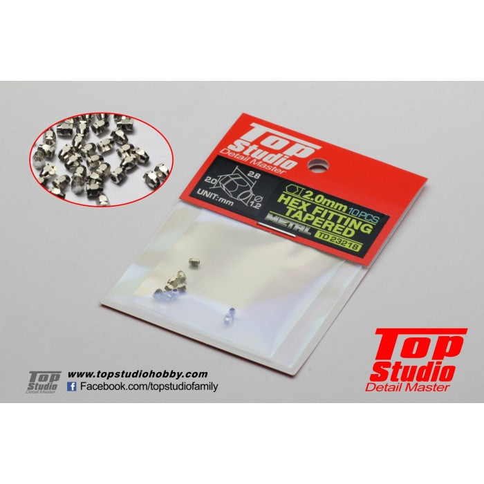 Tapered Hex Fitting 2mm for Plastic Model Detailing (TPSTD23218)