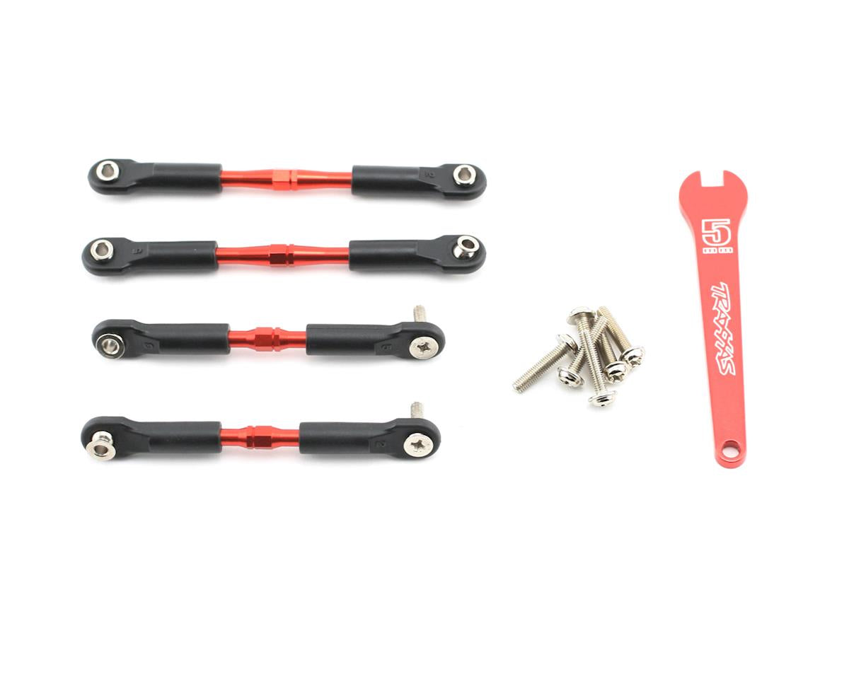 Aluminum Camber Link Turnbuckle Set 39mm Red for Nitro Slash/Rustler/Slash/Stampede (4) (TRA3741X)