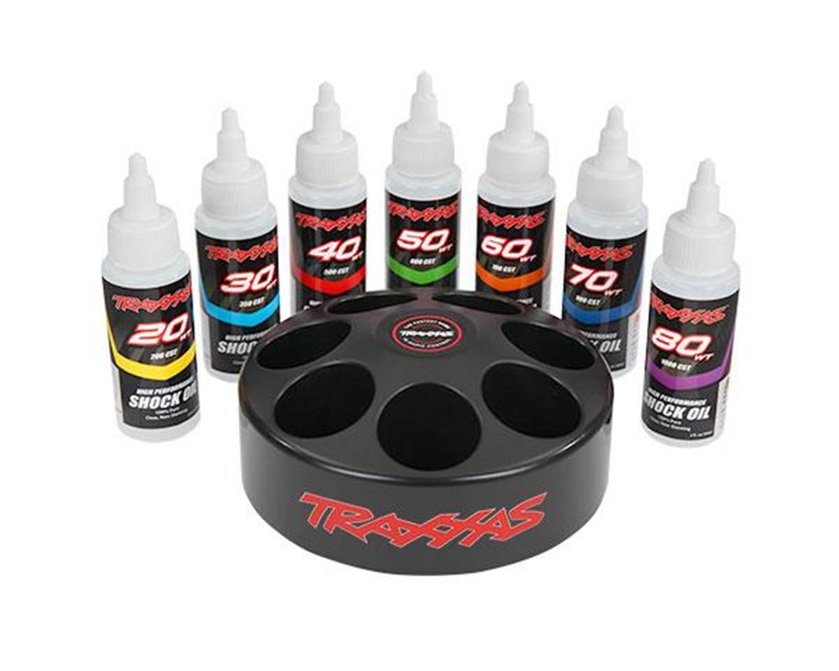 Silicone Shock Oil Set 20/30/40/50/60/70/80wt with Carousel Storage Rack (7) (TRA5038X)