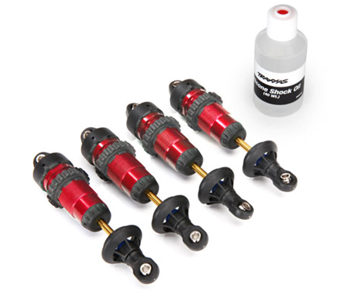 Aluminum GTR Shocks Red for E-Revo 2.0/XO-1 (4) (TRA5460R)