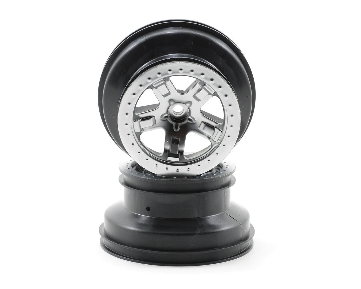 2.2/3.0 SCT Satin Chrome Wheels for Slash Front (2) (TRA5874