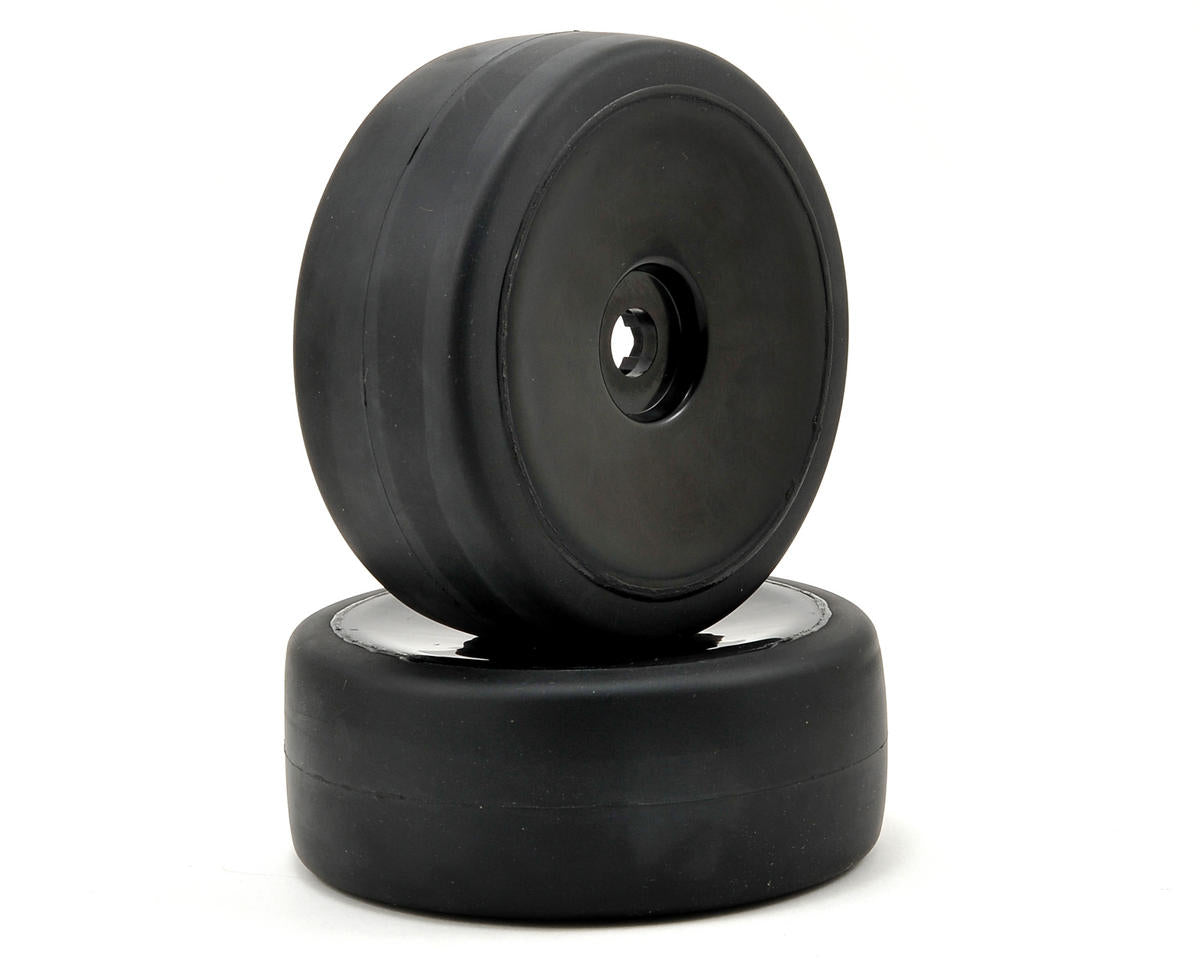 Belted Slick Front Premounted Tires with Black Dish Wheels for XO-1 (2) (TRA6475)
