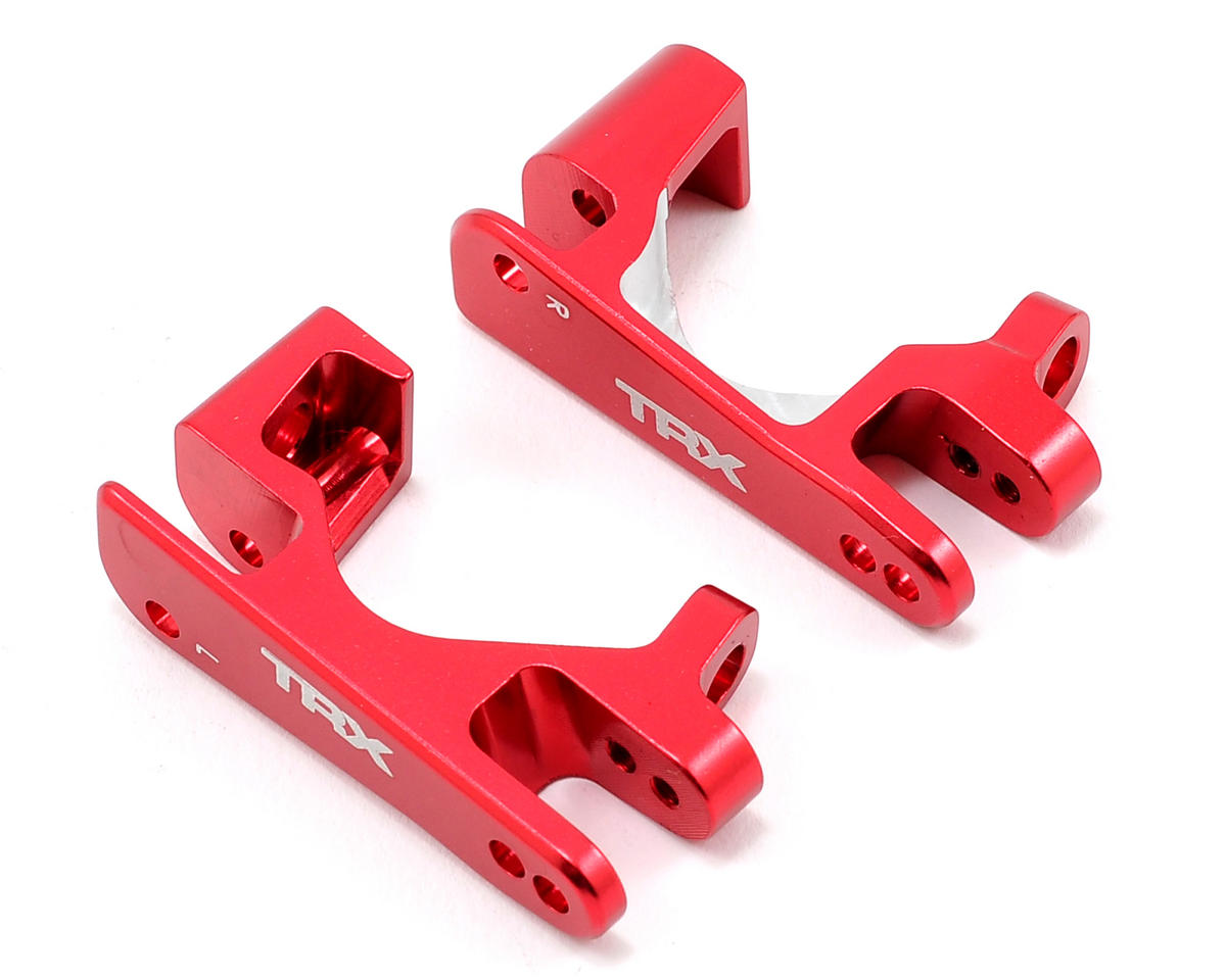Aluminum Caster Blocks Red for Hoss/Rally/Rustler 4x4/Slash 4x4/Stampede 4x4/XO-1 (2) (TRA6832R)
