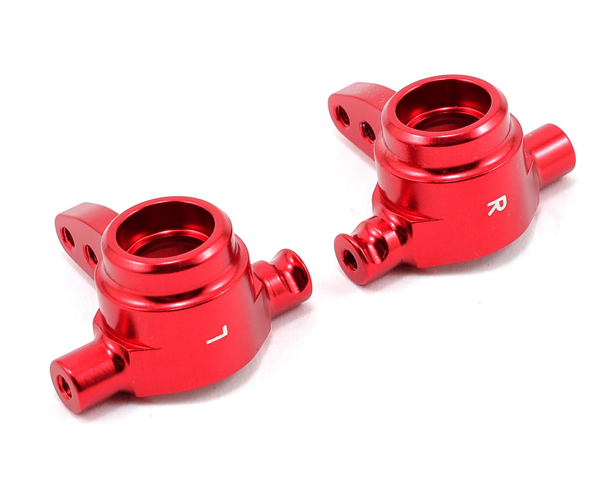 Aluminum Steering Block Set Red for Hoss/Rally/Rustler 4x4/Slash 4x4/Stampede 4x4 (2) (TRA6837R)