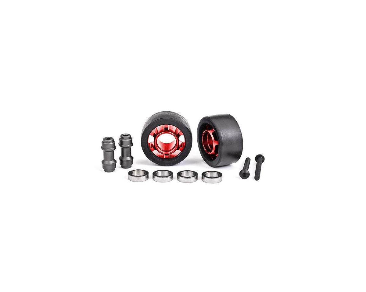 Aluminum Wheelie Bar Wheels Red for X-Maxx/XRT (TRA7775R)