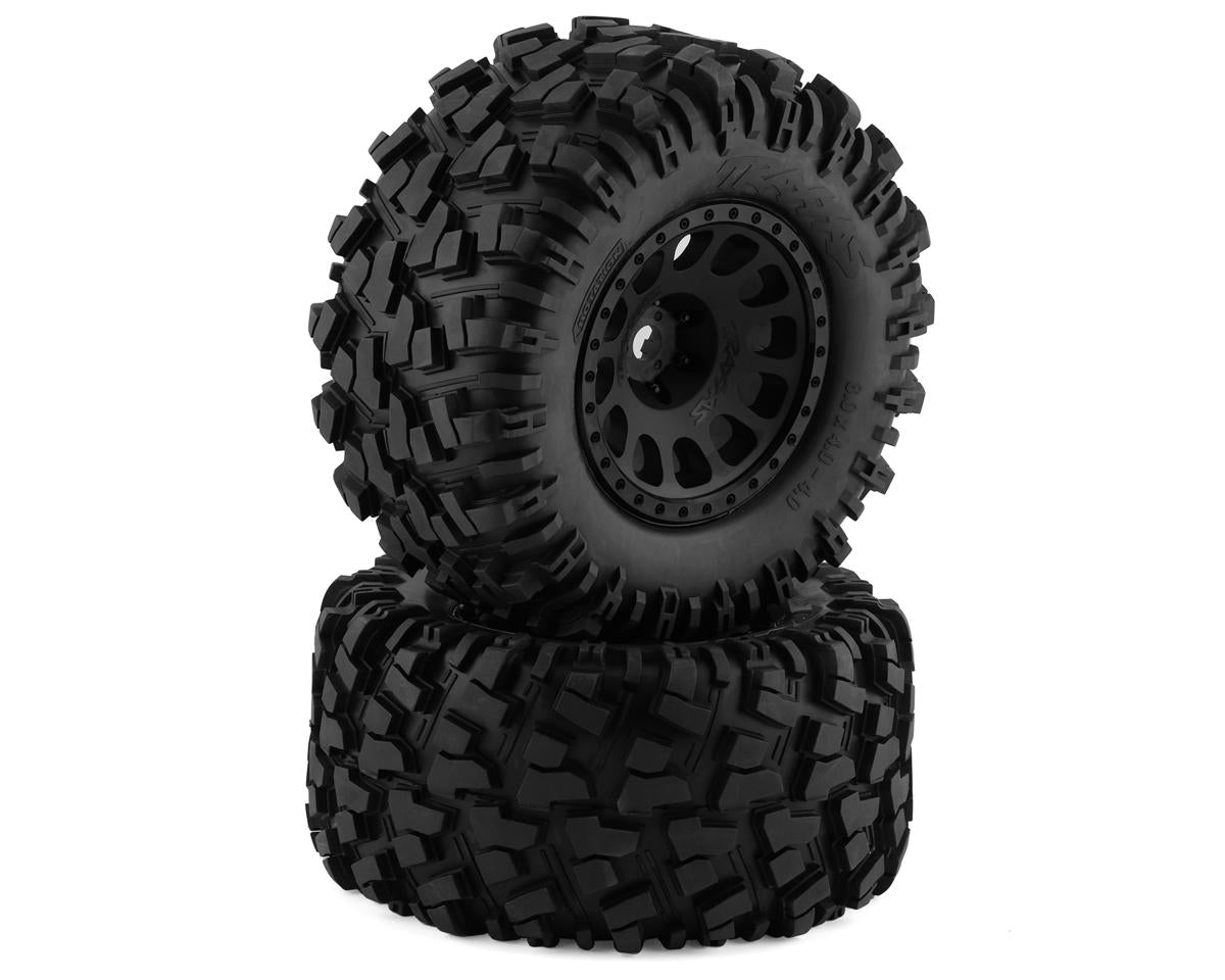 AT Premounted Tires with Black Race Wheels for XRT (2) (TRA7875)