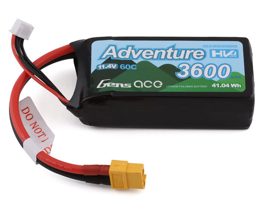 3600mAh 11.4V 60C 3S LiHV Battery Pack with XT60 Plug (GEA36003S60X6)