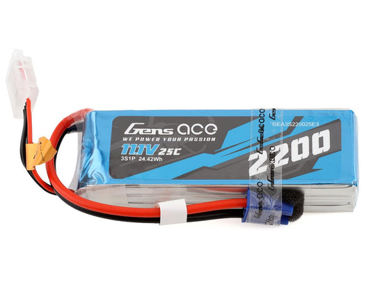 2200mAh 11.1V 25C 3S LiPo Battery Pack with EC3 Plug (GEA3S220025E3)