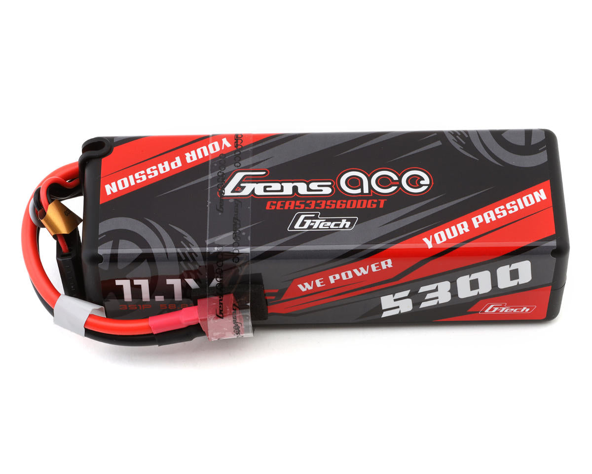 lipo 60 c Gens Ace GEA533S60DGT G-Tech 11.1V 5300mAh 3S 60C Smart Battery with Deans Connector Tech LiPo