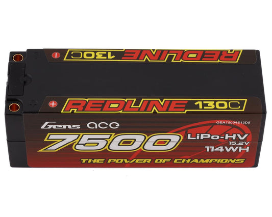 7500mAh 15.2V 130C 4S Redline Series Hardcase LiHV Battery Pack with 5mm Bullet Plugs (GEA75004S13D5)