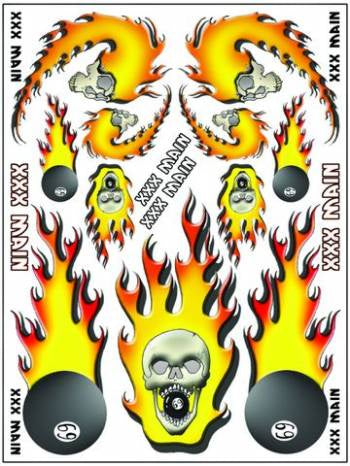 Skulls O Fire Sticker Sheet (XXXS006)