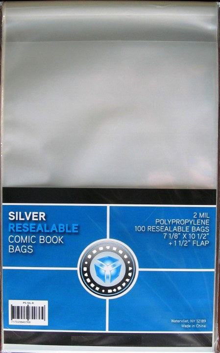 SILVER COMIC BAGS RESEAL 7 1/8 (MBBSILR)