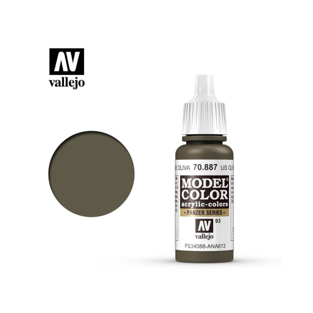 Model Color US Olive Drab Acrylic Paint 18ml Bottle (VLJ70887)