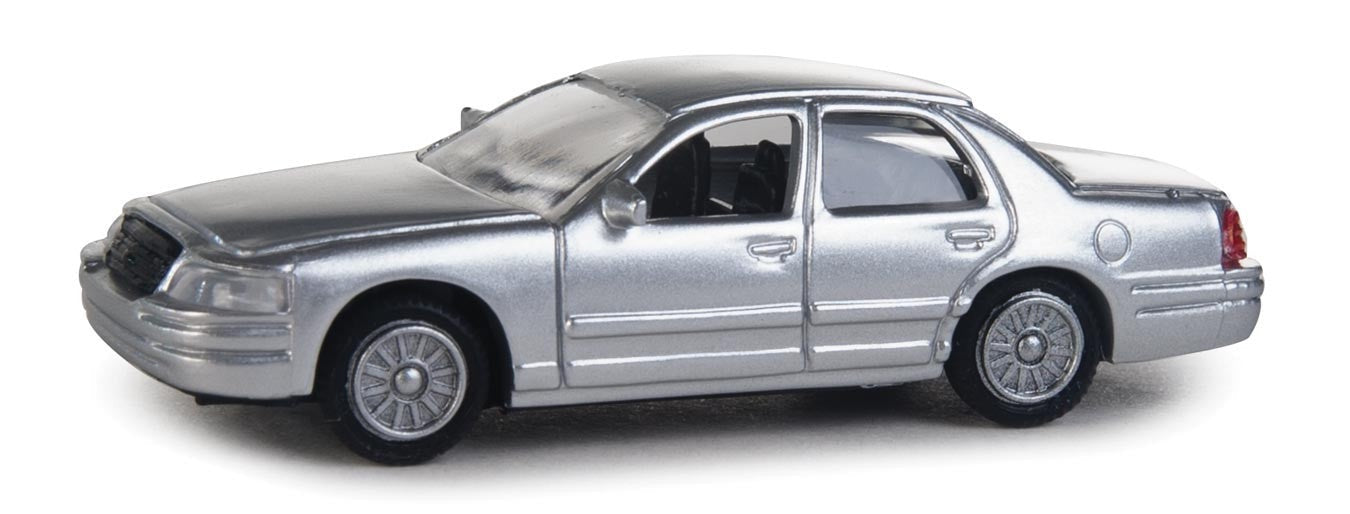 HO Assembled Ford Crown Victoria Police Interceptor Silver Unmarked Unit (949-12023)