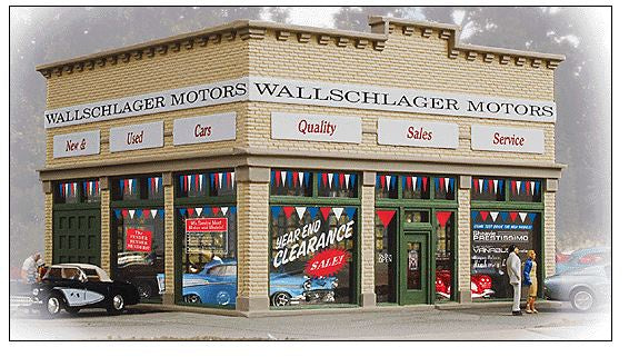 HO Assembled Wallschlager Motors Building (931-805)