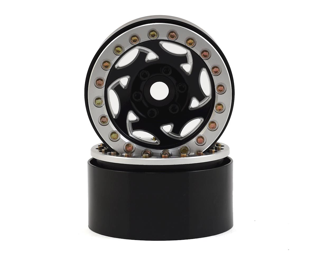 Aluminum Champion 1.9" Black/Silver Beadlock Wheels for 1/10 Rock Crawler (2) (SSD00242)