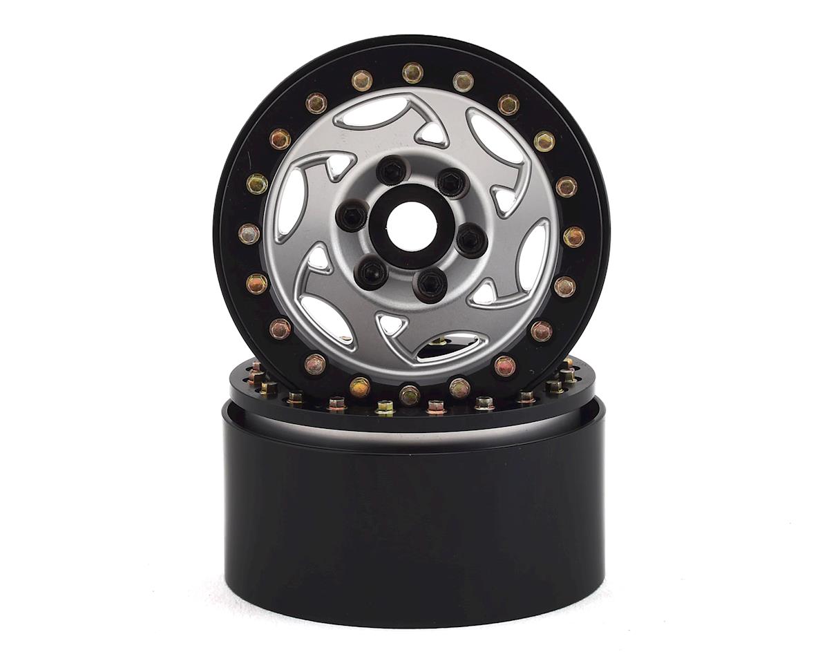 Aluminum Silver/Black Beadlock Wheels for 1/10 Rock Crawler (2) (SSD00246)