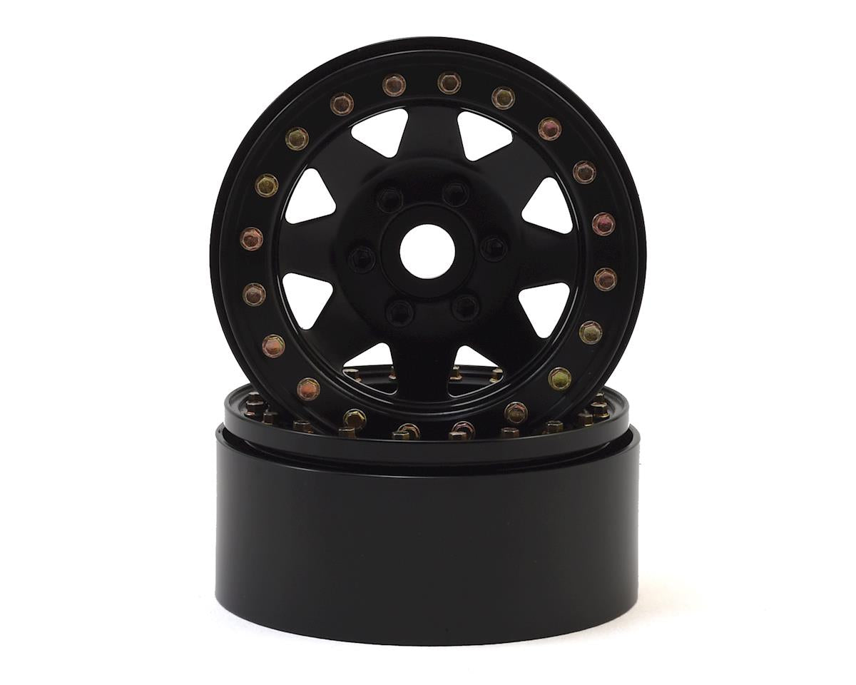 Steel 8-Spoke 1.9" Black Beadlock Wheels for 1/10 Rock Crawler (2) (SSD00254)