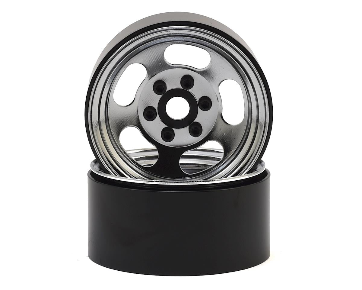 Steel Slot 1.9" Chrome Beadlock Wheels for 1/10 Rock Crawler (2) (SSD00276)