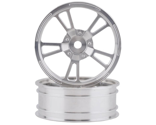 Aluminum V-Spoke 2.2" Silver Front Wheels for 1/10 Drag Racing (2) (SSD00470)