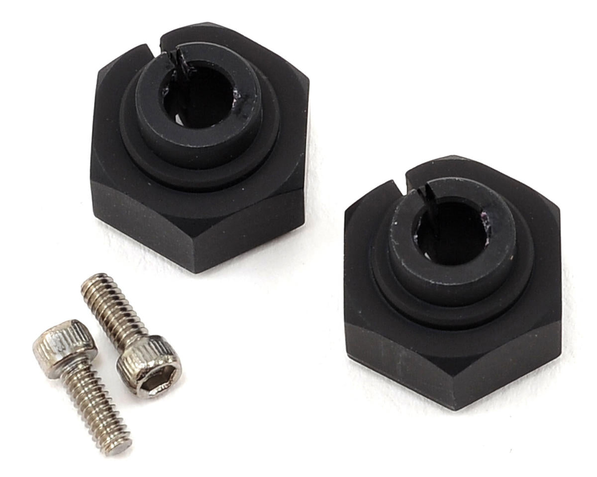 Aluminum Clamping Wheel Hex 12mm Black for SCX10/Wraith (2) (VPS07082)