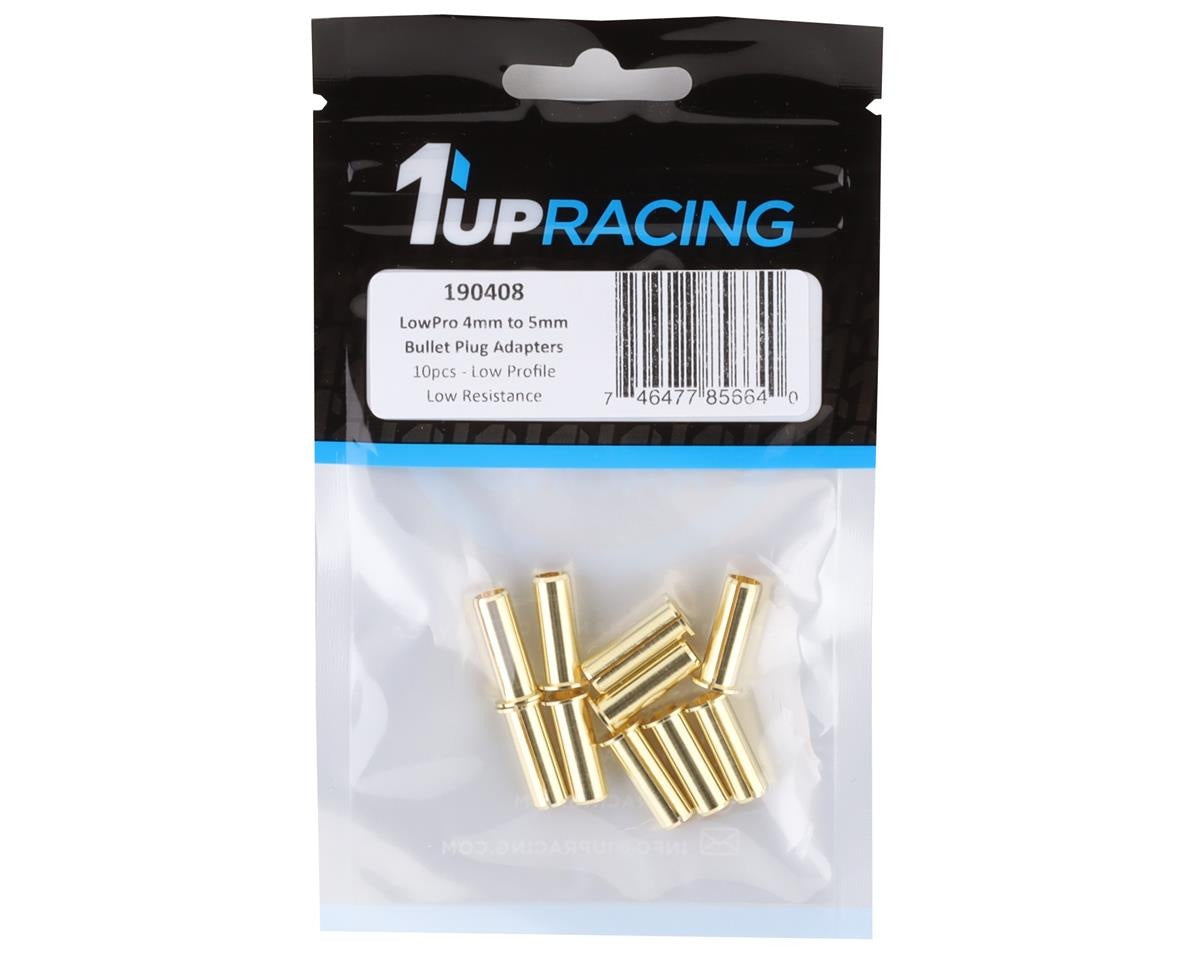 1UP Racing 4mm to 5mm LowPro Bullet Plug Adapters (10)