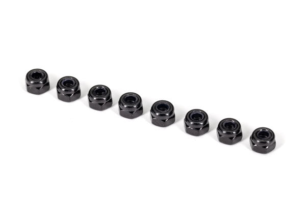 Lock Nuts 3mm Black (8) (TRA2745X)