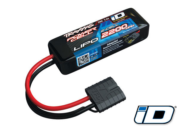 2200mAh 7.4V 25C 2S Power Cell LiPo Battery Pack with Traxxas ID Plug (TRA2820X)