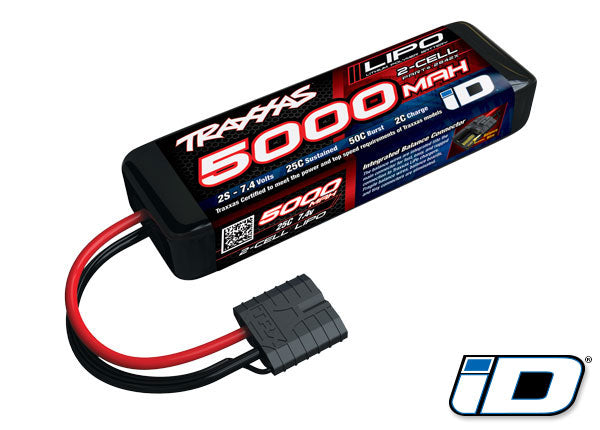 5000mAh 7.4V 25C 2S Power Cell LiPo Battery Pack with Traxxas ID Plug (TRA2842X)