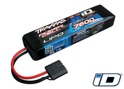 7600mAh 7.4V 25C 2S Power Cell LiPo Battery Pack with Traxxas ID Plug (TRA2869X)