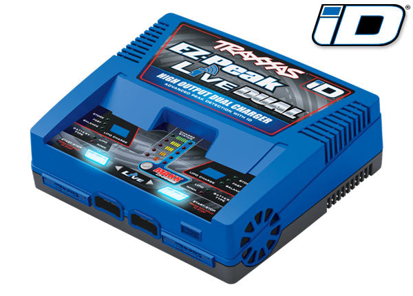 EZ-Peak Live Dual 26A 2-4S Dual Port Traxxas ID AC Charger with Bluetooth App Control for LiPo and NiMH Batteries (TRA2973)