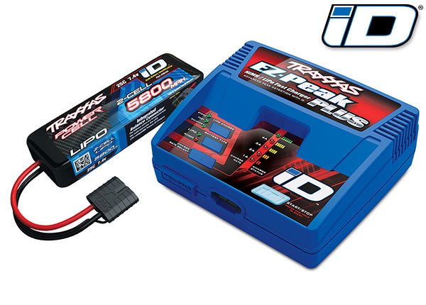 5800mAh 25C 2S LiPo Battery with EZ-Peak Plus Charger Completer Pack (TRA2992)