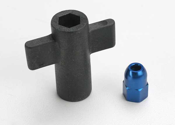 Aluminum Antenna Nut Blue with Tool for Drag Slash/E-Revo 2.0/Jato/Nitro 4-Tec/Slash/Slash 4x4/Stampede 4x4/T-Maxx (TRA5526)