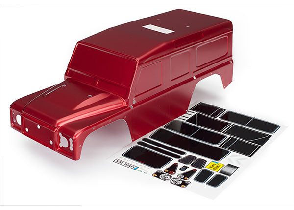 Land Rover Defender Complete Prepainted Red Body for TRX-4 (TRA8011R)