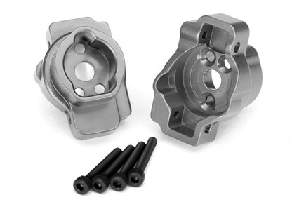 Aluminum Rear Portal Drive Axle Mounts Charcoal Gray for TRX-4 (TRA8256A)