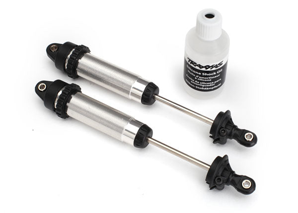 Aluminum Threaded Rear GTR Shocks 139mm Silver for UDR (2) (TRA8460)