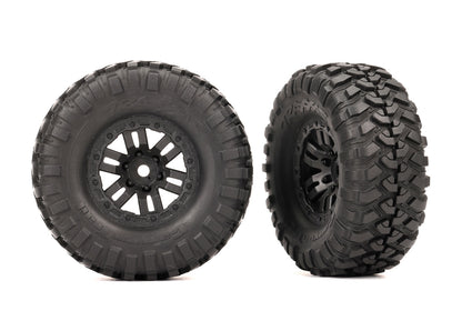 Canyon Trail 1.0" Premounted Tires with Black Defender Wheels for TRX-4M (2) (TRA9773)