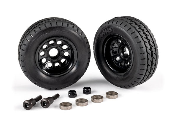 Micro Utility Trailer Wheels and Tires for TRX-4M (2) (TRA9797)
