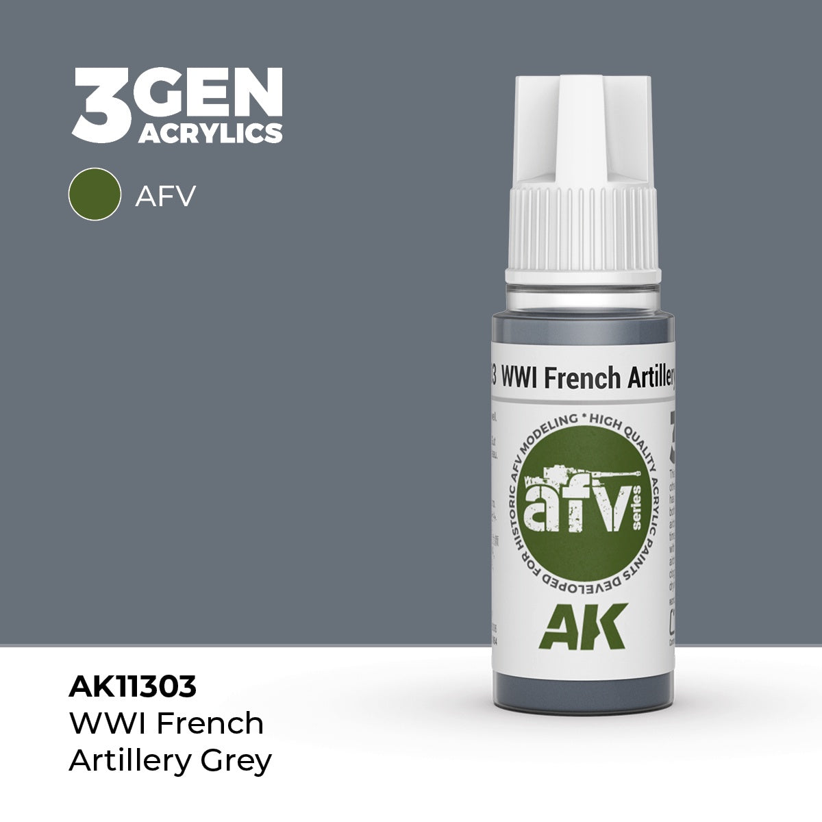 3G WWI French Artillery Grey 17ml Bottle Acrylic Paint (AKI-11303)