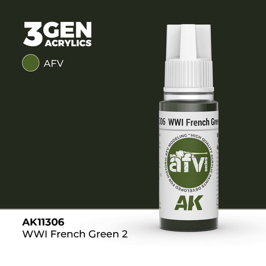 3G WWI French Green 2 17ml Bottle Acrylic Paint (AKI-11306)