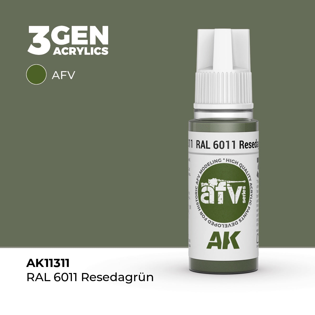 3G RAL 6011 Resedagrün 17ml Bottle Acrylic Paint (AKI-11311)