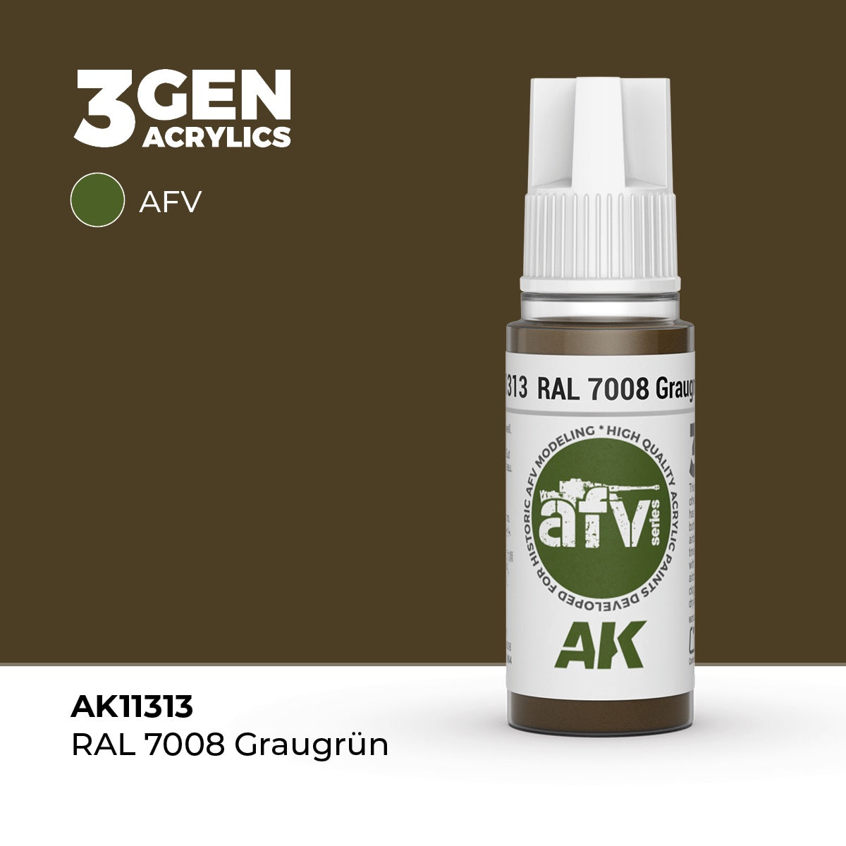 3G RAL 7008 Graugrün 17ml Bottle Acrylic Paint (AKI-11313)