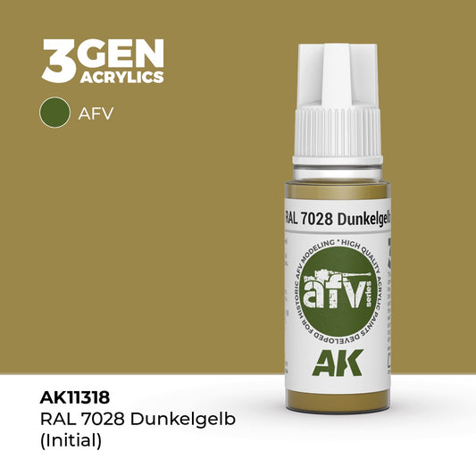 3G RAL 7028 Dunkelgelb (Initial) 17ml Bottle Acrylic Paint (AKI-11318)