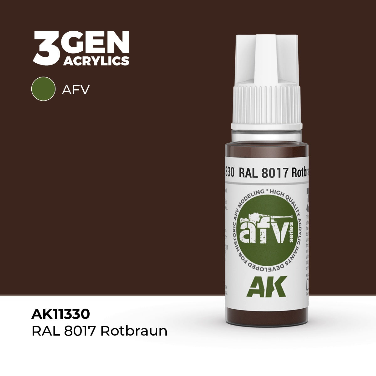 3G RAL 8017 Rotbraun 17ml Bottle Acrylic Paint (AKI-11330)