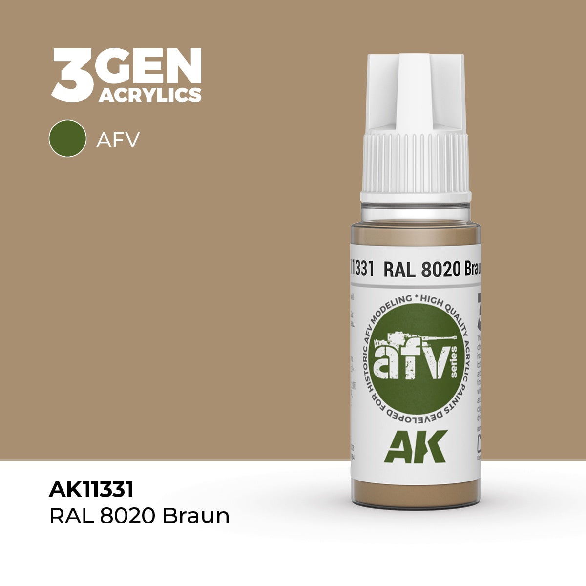 3G RAL 8020 Braun 17ml Bottle Acrylic Paint (AKI-11331)