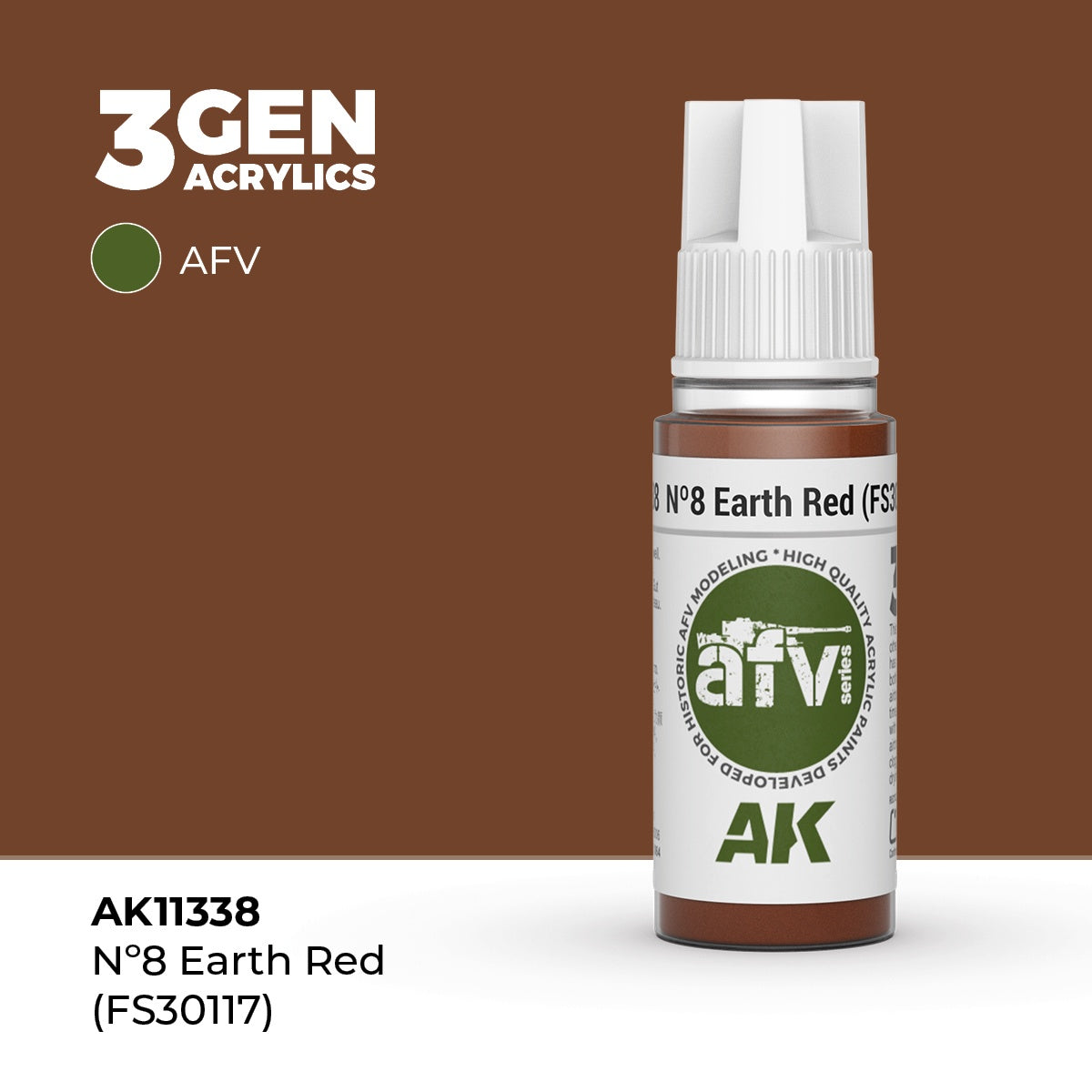 3G No8 Earth Red (FS30117) 17ml Bottle Acrylic Paint (AKI-11338)