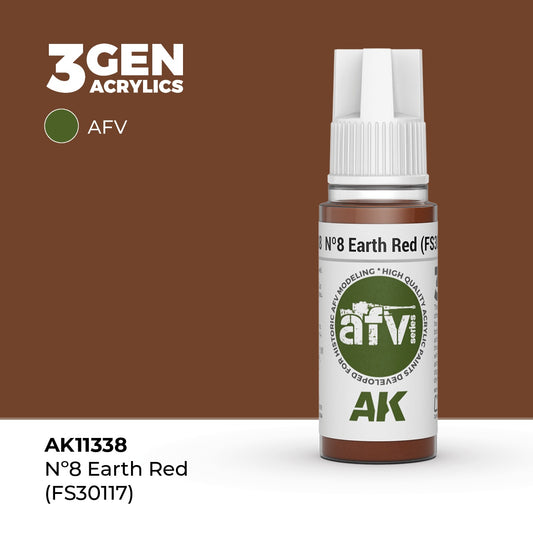 3G No8 Earth Red (FS30117) 17ml Bottle Acrylic Paint (AKI-11338)